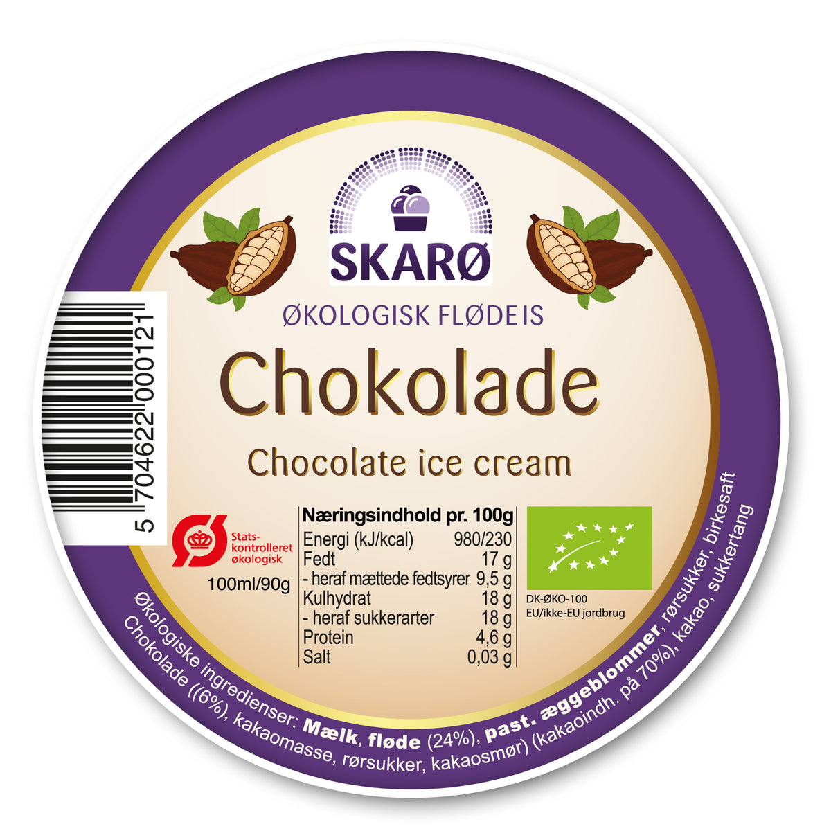Økologisk Chokolade gourmetflødeis fra Skarø