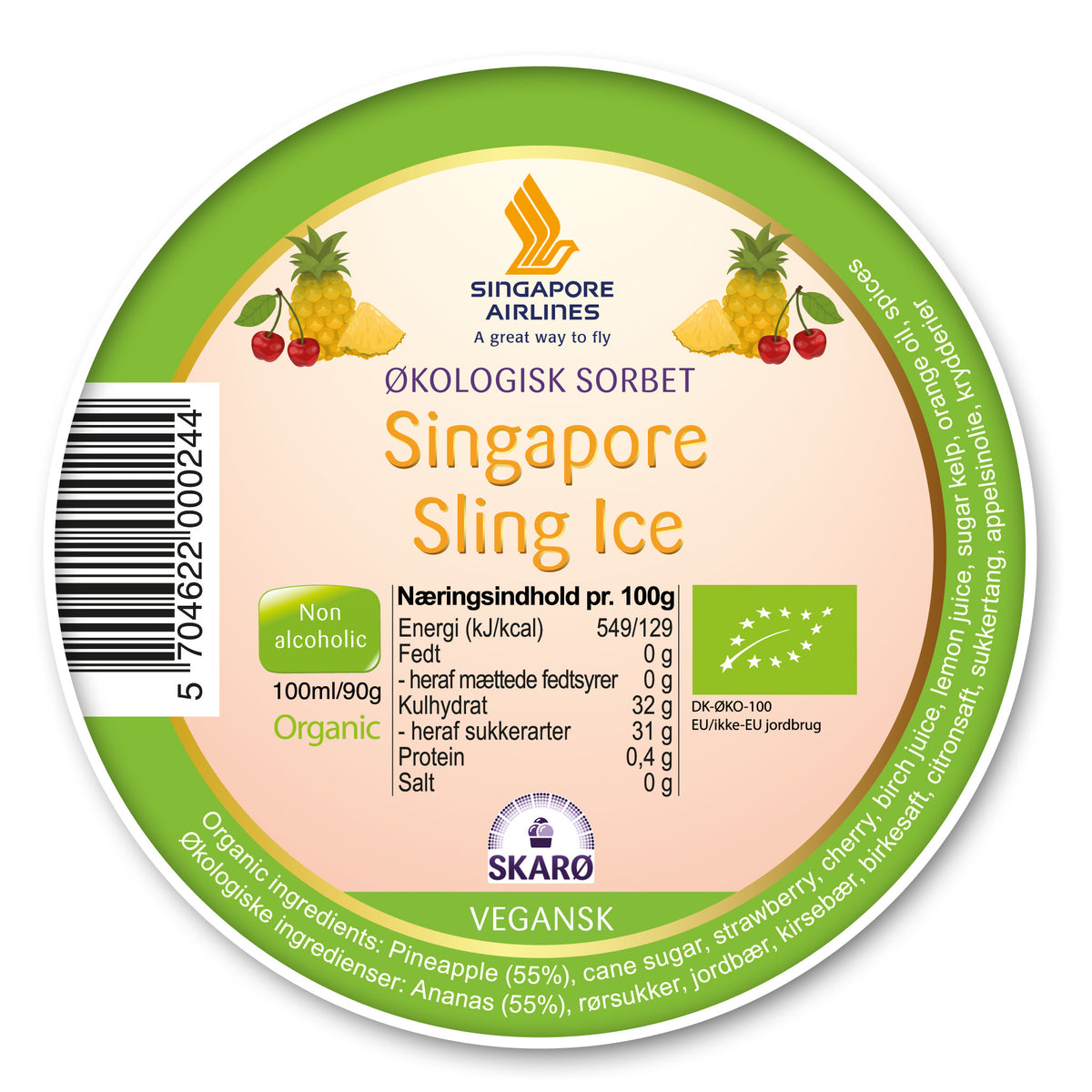 Singapore Sling - Økologisk vegansk sorbet fra Skarø