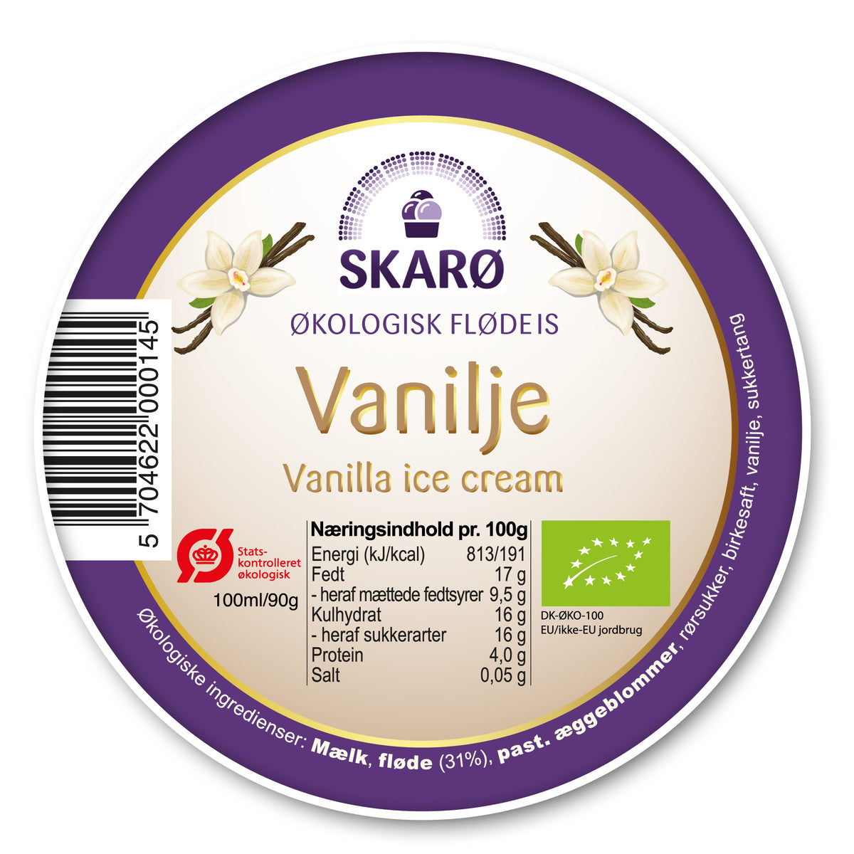 Økologisk Vanilje gourmetflødeis fra Skarø